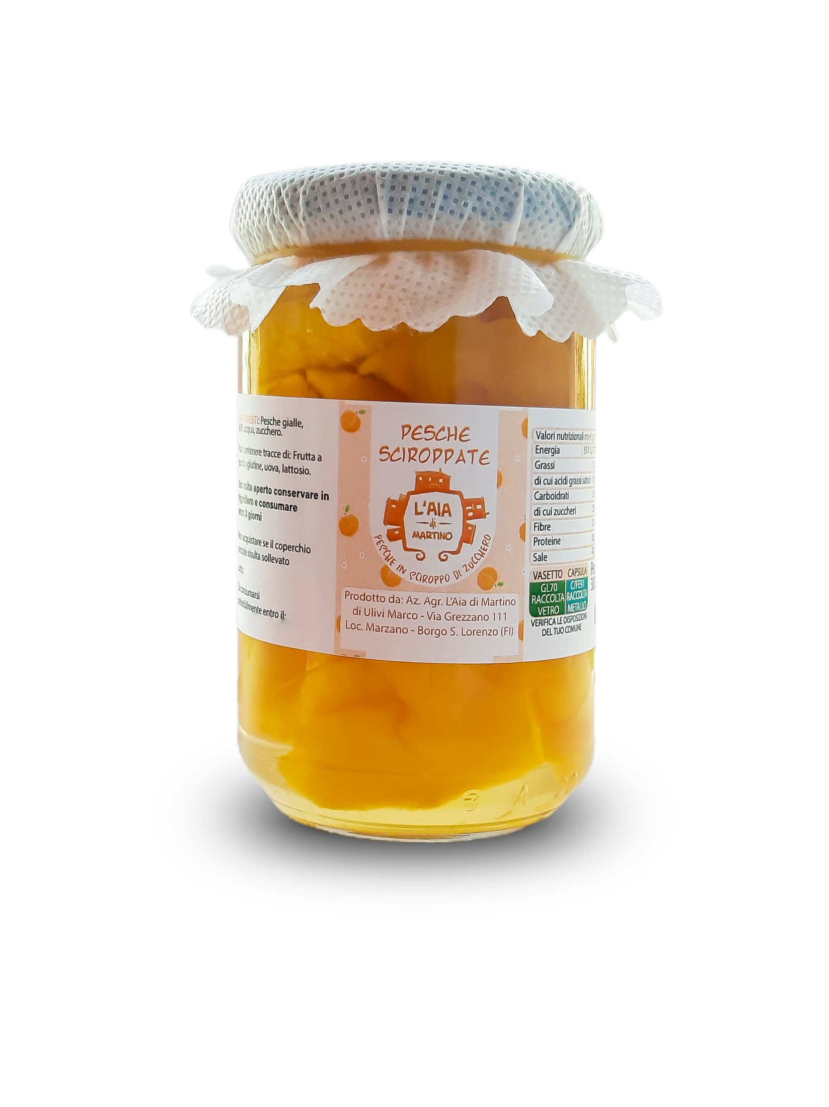 Le pesche sciroppate dell’azienda
